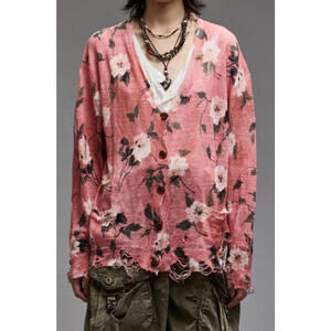 NWT~R13 Boyfriend Linen Cardigan in Red Floral Size S